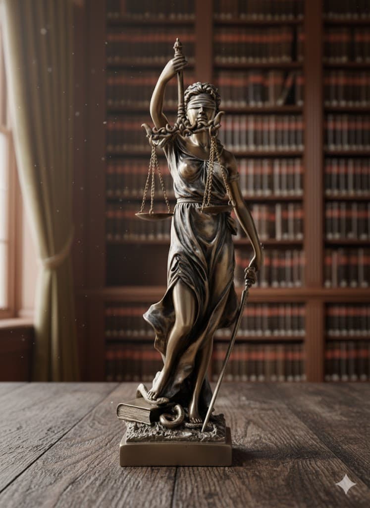 Lady Justice statue representing fairness and law